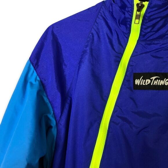 Vintage WILD THINGS Ski Snow Suit in Blue and Neon Yellow - Picture 5 of 15